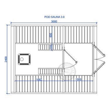 Pod Sauna 2.40 x 3.00 m