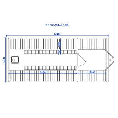 Pod Sauna 2.40 x 5.90 m