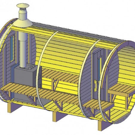 Barrique Sauna 3 m diamètre 190