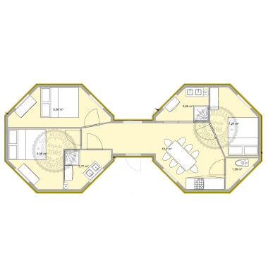 Kota gite double 25 m² + 25 m²