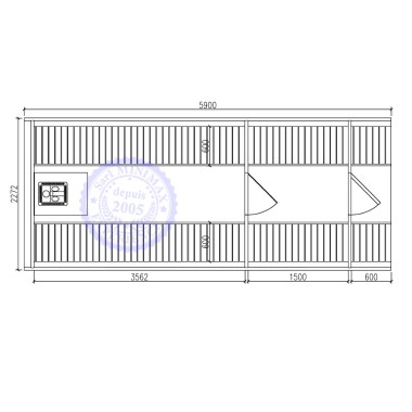 Barrique Sauna 5.90 m diamètre 220