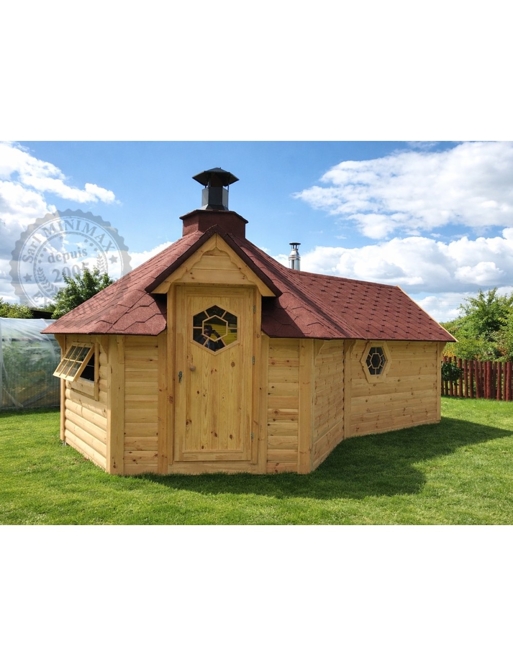 Kota mixte Grill 9.2 m² extension Sauna 2.50m