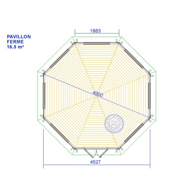 Pavillon Fermé 16.5 m²