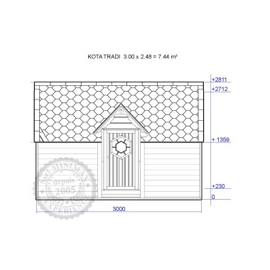 un kota gite rectangulaire, une toiture 2 pans par Minimax !