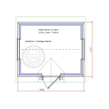 un kota gite rectangulaire, une toiture 2 pans par Minimax !