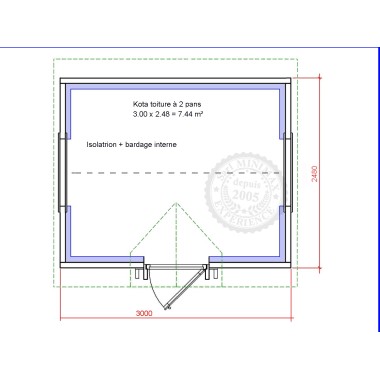 un kota gite rectangulaire, une toiture 2 pans par Minimax !