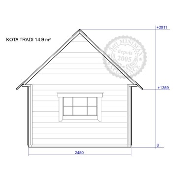 un kota gite rectangulaire, une toiture 2 pans par Minimax !