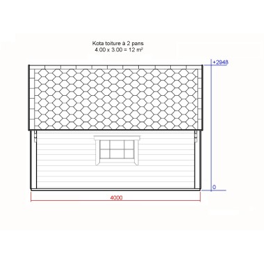 un kota gite rectangulaire, une toiture 2 pans par Minimax !