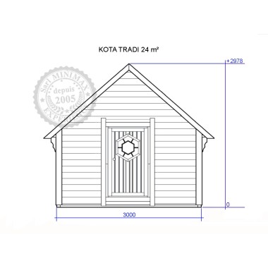 un kota gite rectangulaire, une toiture 2 pans par Minimax !