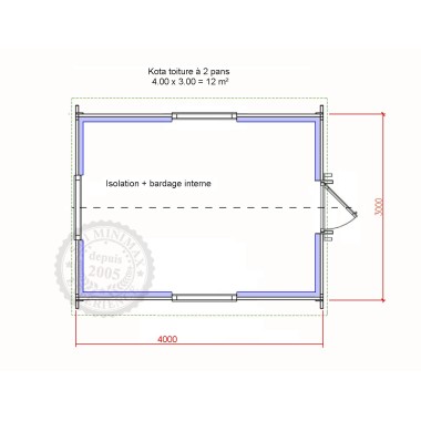un kota gite rectangulaire, une toiture 2 pans par Minimax !
