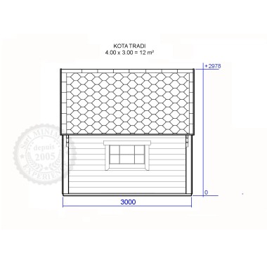 un kota gite carré, une toiture 2 pans par Minimax !
