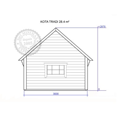 un kota gite véritable maison, une toiture 2 pans par Minimax !
