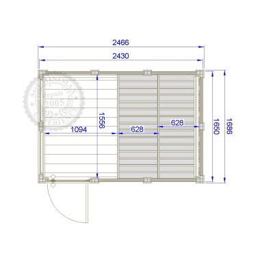 Sauna Initial 2.40 x 1.60 : un sauna qui s'installe partout sans démarche, par Minimax