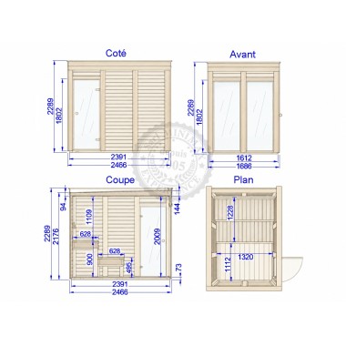 Sauna Initial 2.40 x 1.60 : un sauna qui s'installe partout sans démarche, par Minimax