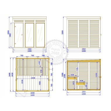 Sauna Initial 2.40 x 2.40 : un sauna confortable qui s'installe partout , par Minimax