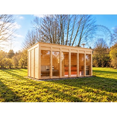 Sauna Initial 2.40 x 4.80 : un sauna et son vestiaire conçu pour un grand confort , par Minimax
