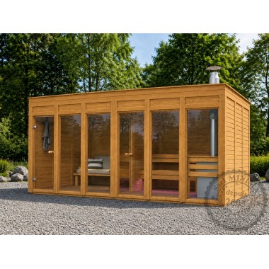 Sauna Initial 2.40 x 4.80 : un sauna et son vestiaire conçu pour un grand confort , par Minimax
