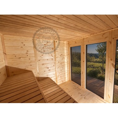 Sauna Initial 2.40 x 4.80 : un sauna et son vestiaire conçu pour un grand confort , par Minimax