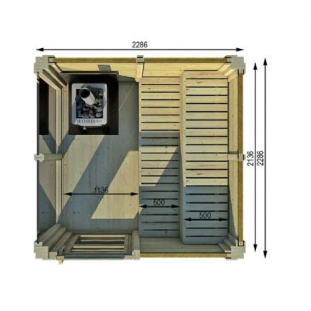 Modulo Cube Sauna 2x2