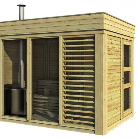 Modulo Cube Sauna 2x3 + vestiaire