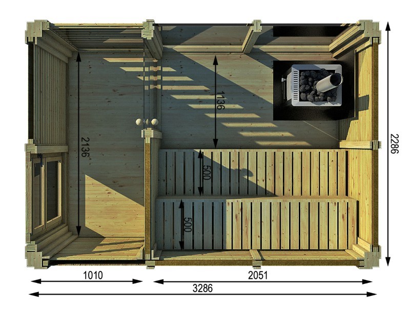 Modulo Cube Sauna 2x3 +...