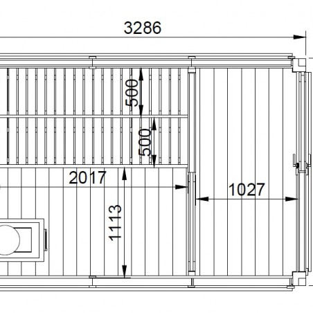 Modulo Cube Sauna 2x3 + vestiaire