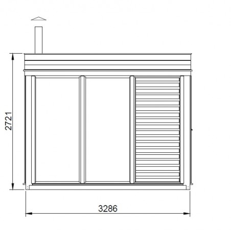Modulo Cube Sauna 2x3 + vestiaire