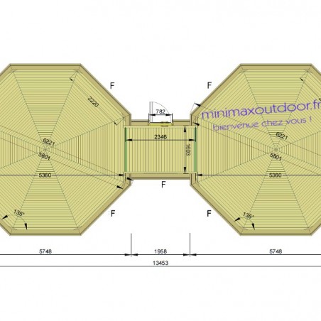 Kota gite double 25 m² + 25 m²